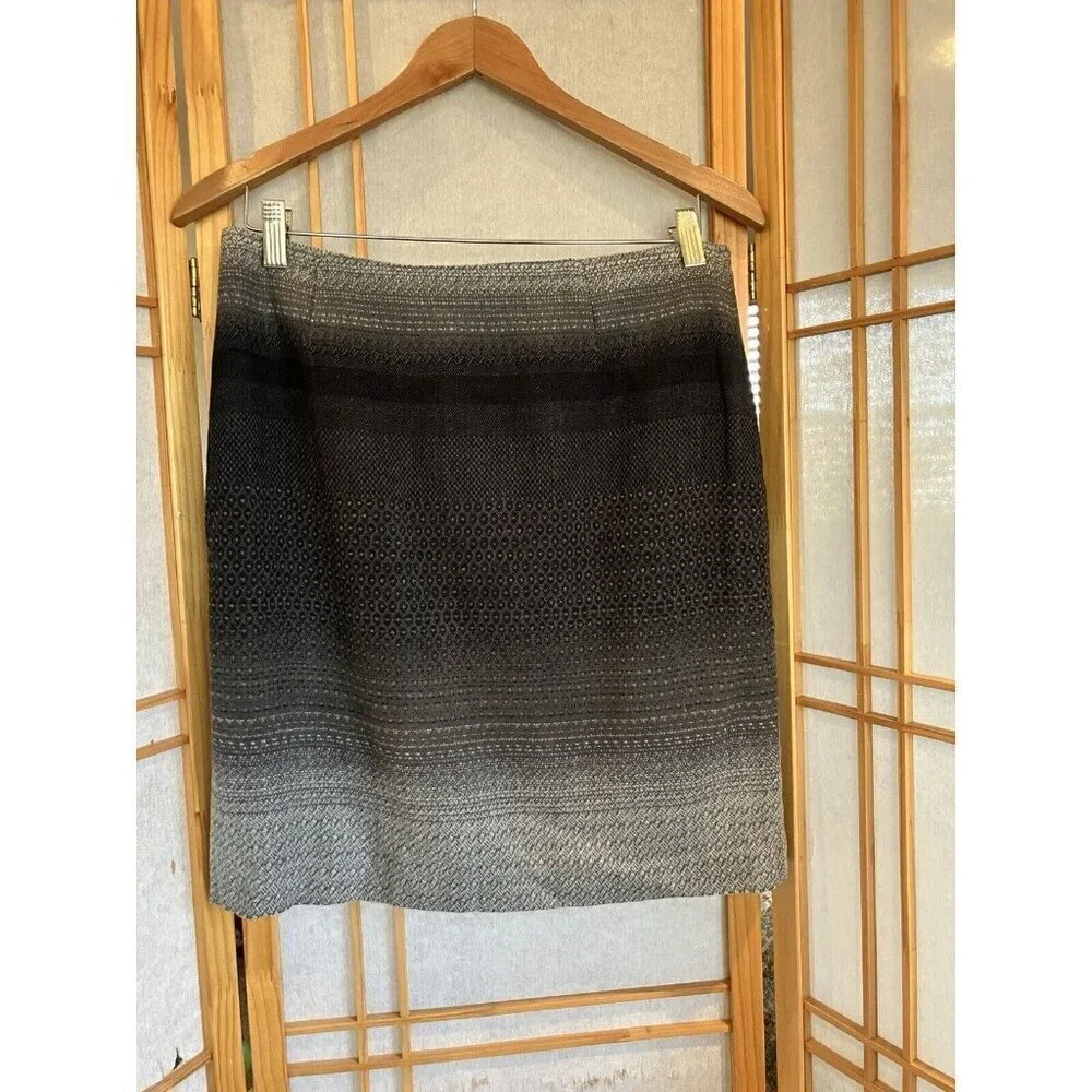 Amanda and Chelsea Nordstrom Women's Black & Gray Ombré Tweed Skirt, Size 8
